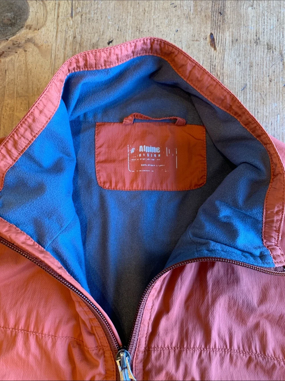 Alpine Men's Windbreaker Jacket in Rust with Dark Accent
